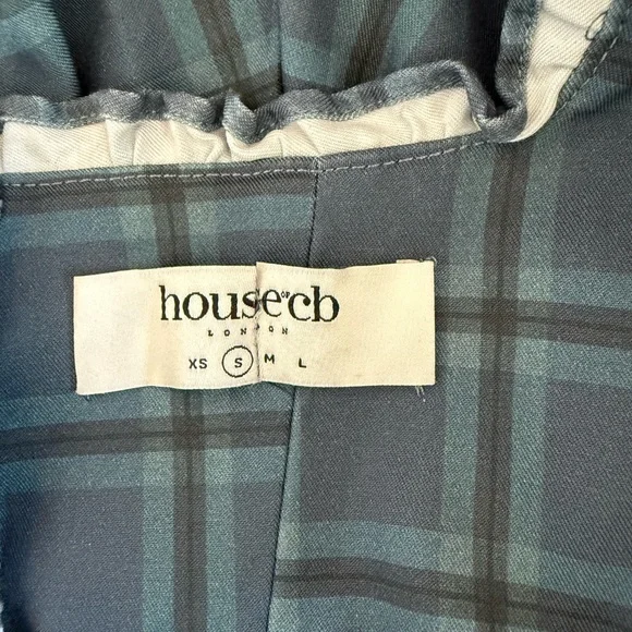 House of CB Navy Checkered Long Sleeve Dress - Picture 6 of 8